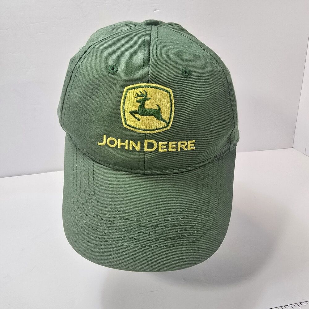 John Deere Men’s Green Logo Embroidered Adjustable Strapback Baseball Cap Hat